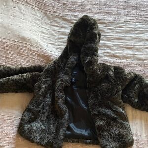 GAP Faux Fur Coat in Brown
